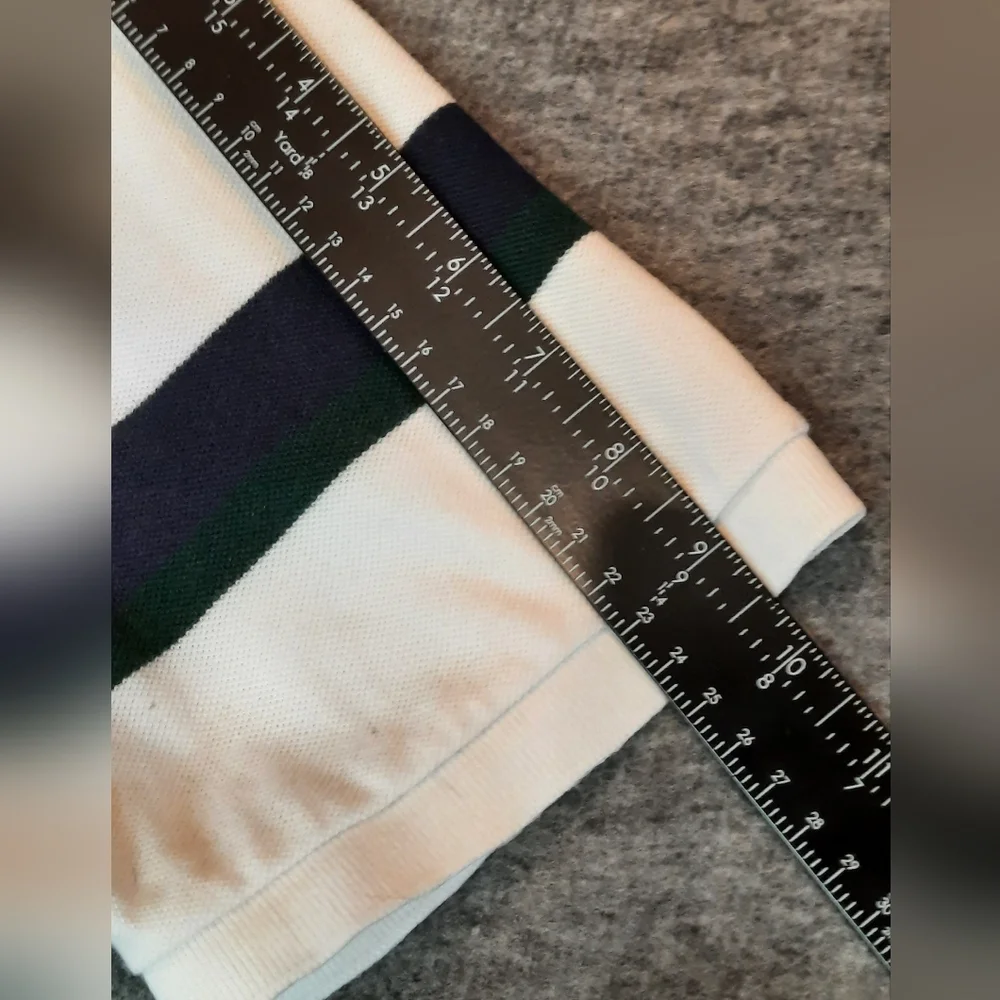 Polo Ralph Lauren Shirt Mens XXL White Striped Polo Golf Sporty Preppy Custom